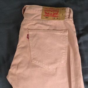 Levis 501 32x30 100% cotton salmon colored jeans.